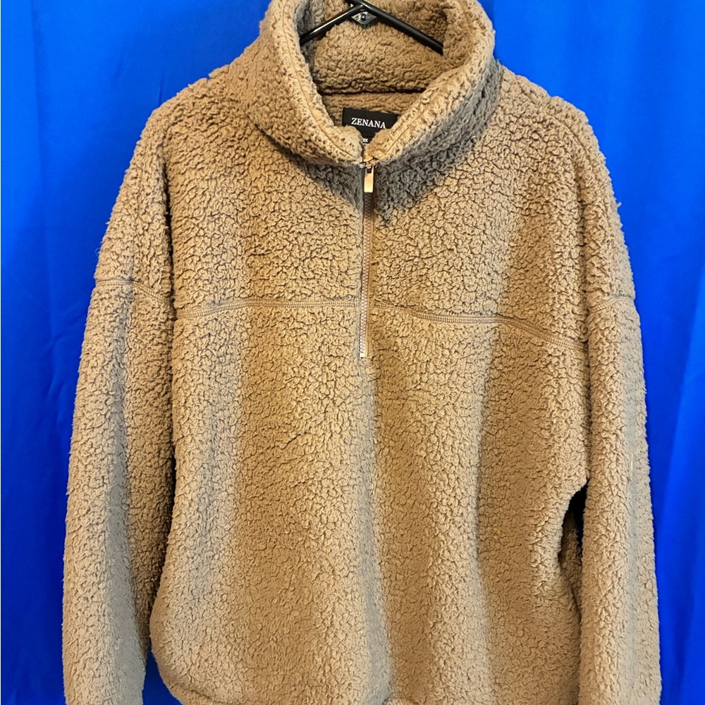 Zenana Outfitters Brown Sherpa Sweater